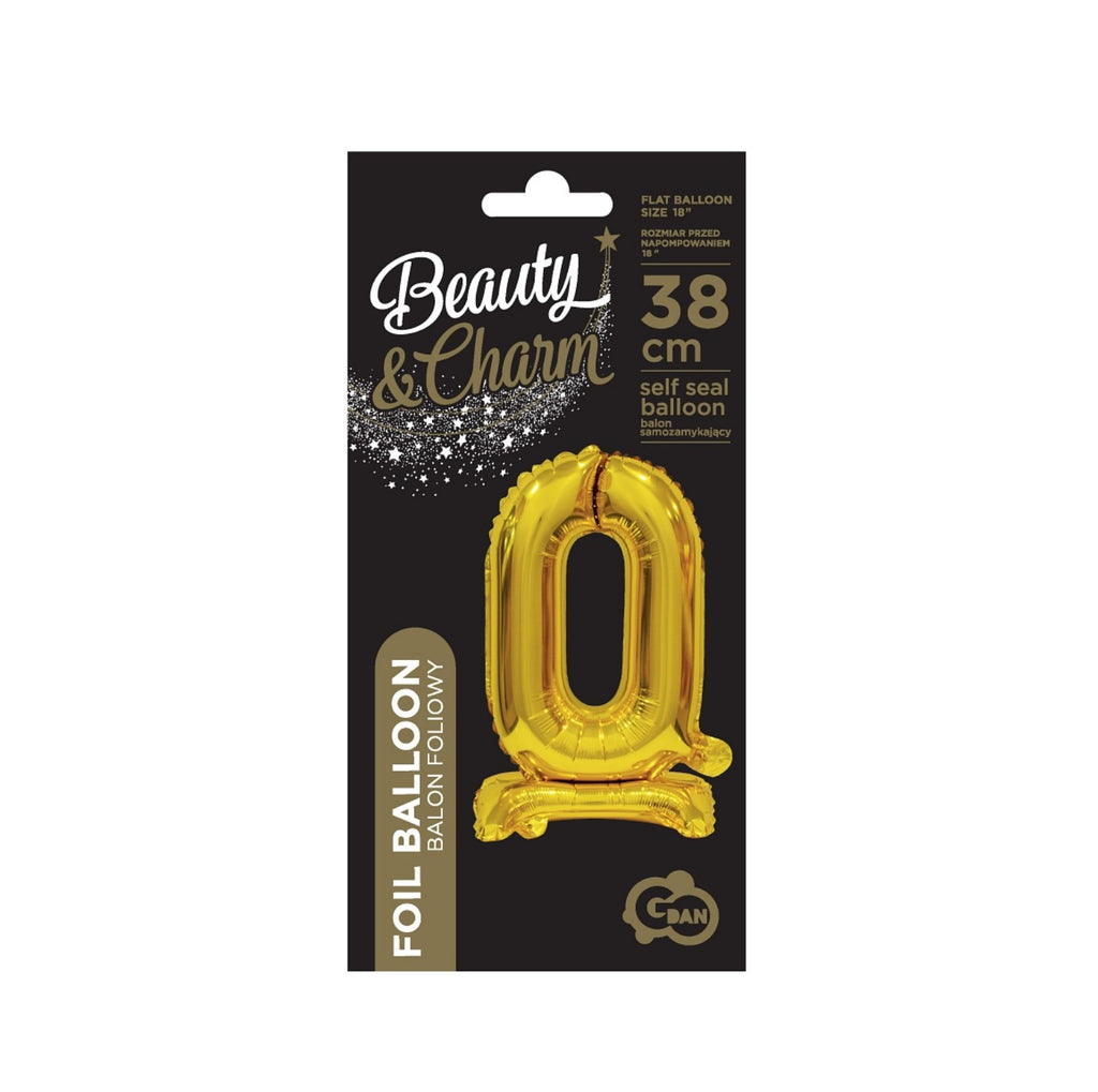 Zahl 0 gold stehend