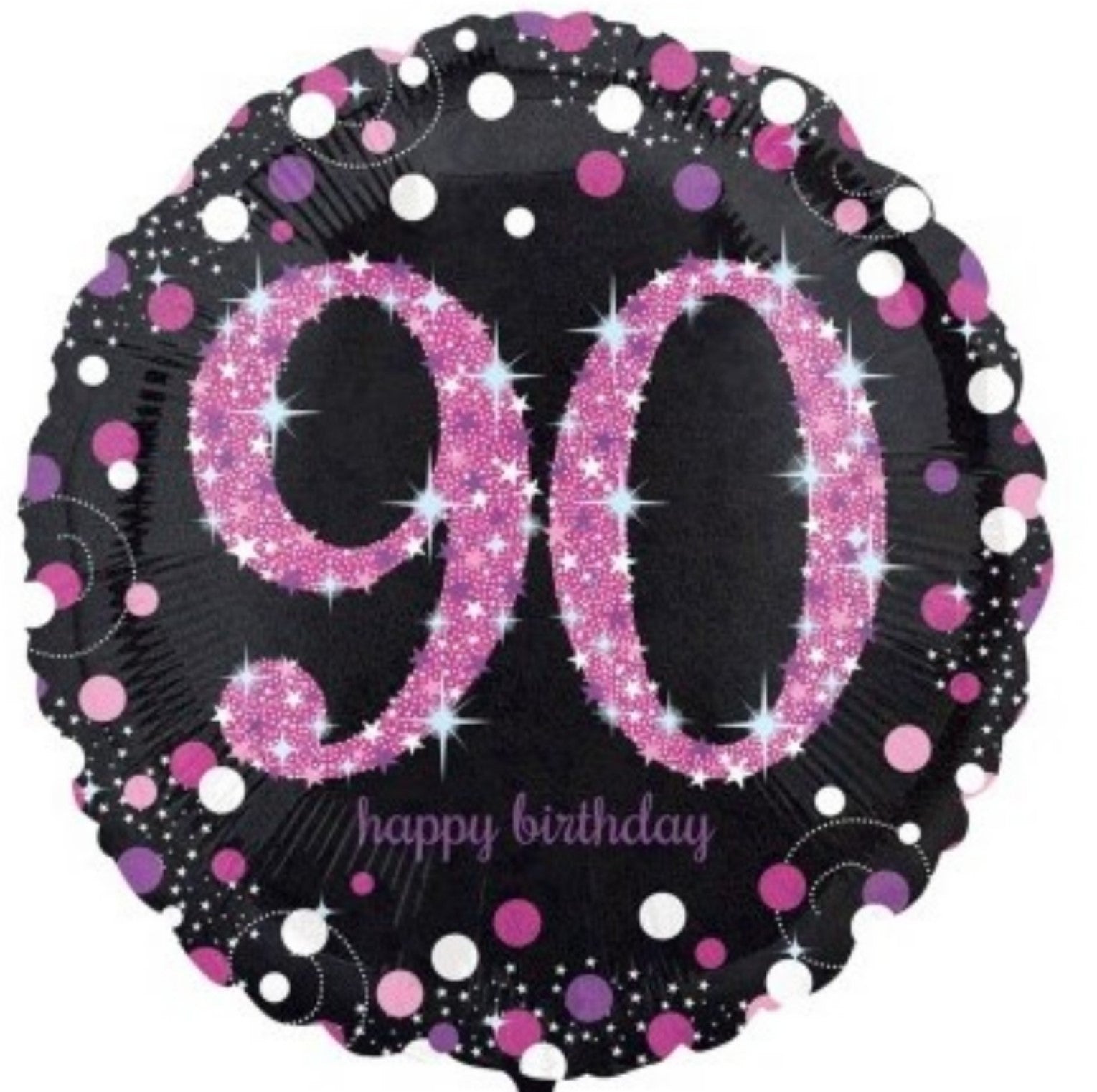 Zahl 90 pink/schwarz holo