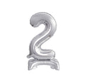 Zahl 2 silber stehend