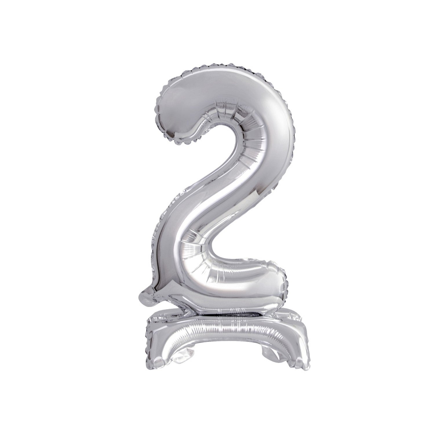 Zahl 2 silber stehend
