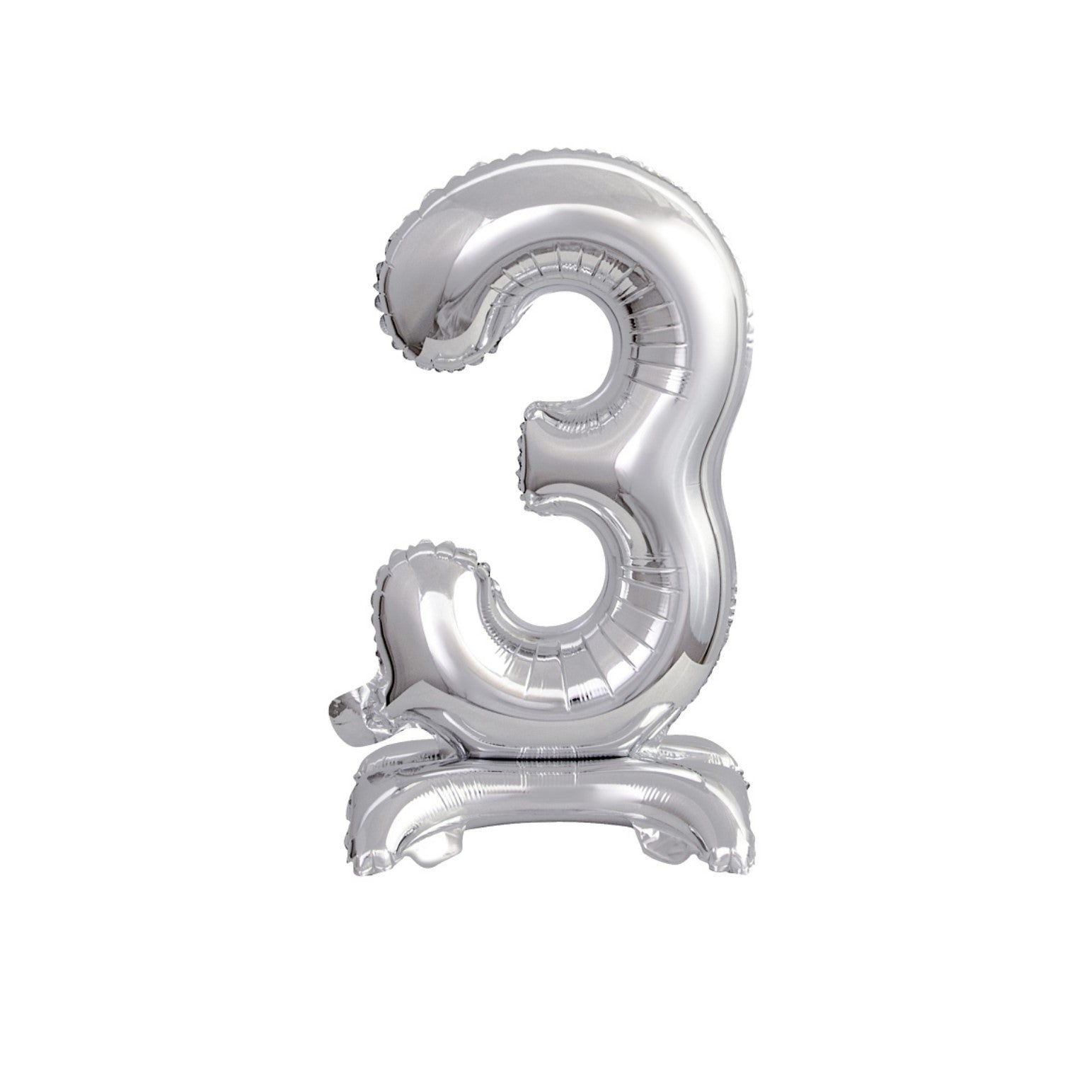 Zahl 3 silber stehend