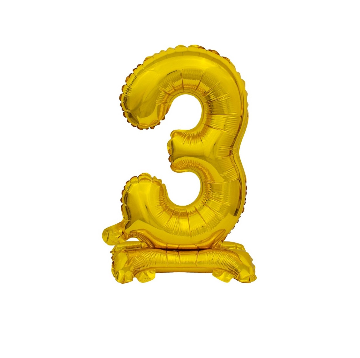 Zahl 3 gold stehend