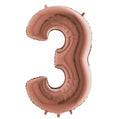 Zahl 3 rosegold 66cm EU