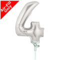 Mini Zahl 4 silber 13cm