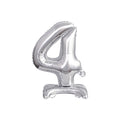 Zahl 4 silber stehend