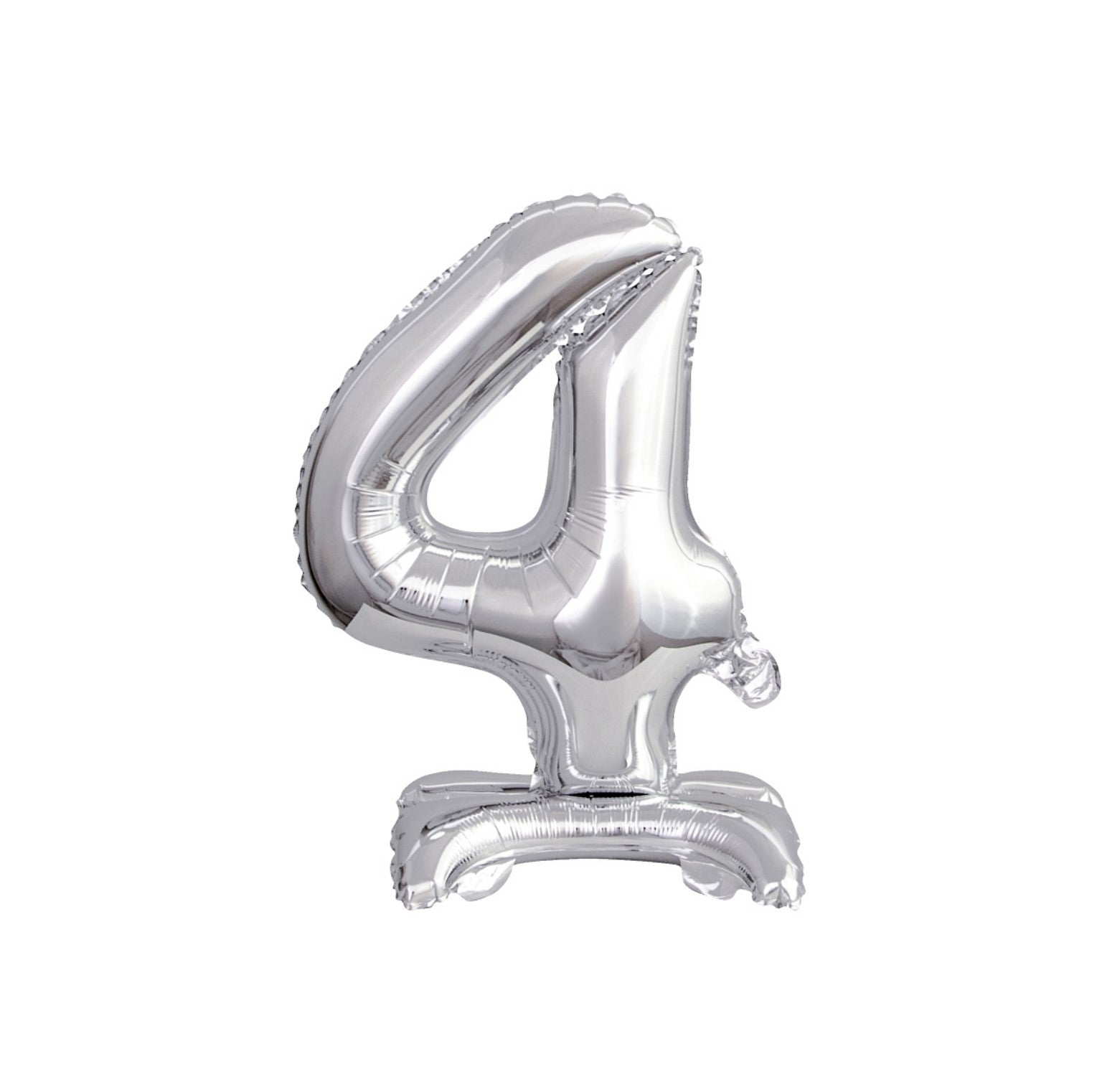 Zahl 4 silber stehend