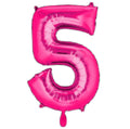 Zahl 5 pink 35cm