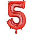 Zahl 5 rot XXL