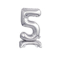 Zahl 5 silber stehend