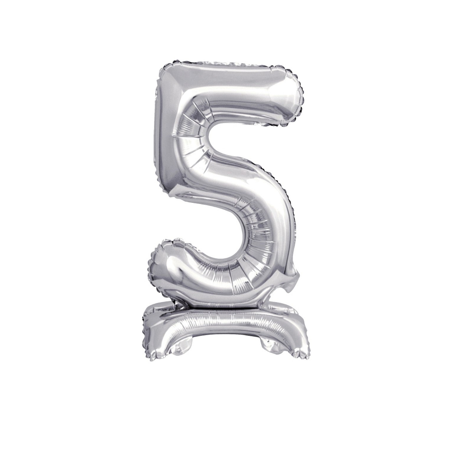 Zahl 5 silber stehend