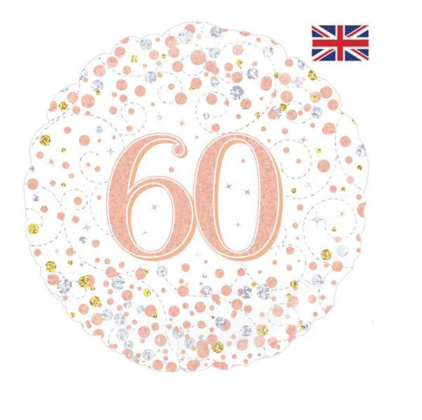 Zahl 60 weiß/rosegold Fizz