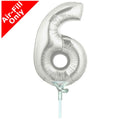 Mini Zahl 6 silber 13cm