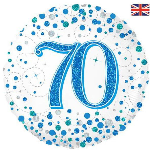 Zahl 70 weiß/blau Fizz