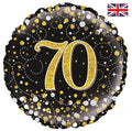 Zahl 70 gold/schwarz Fizz