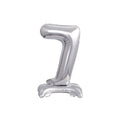 Zahl 7 silber stehend