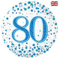 Zahl 80 weiß/blau Fizz