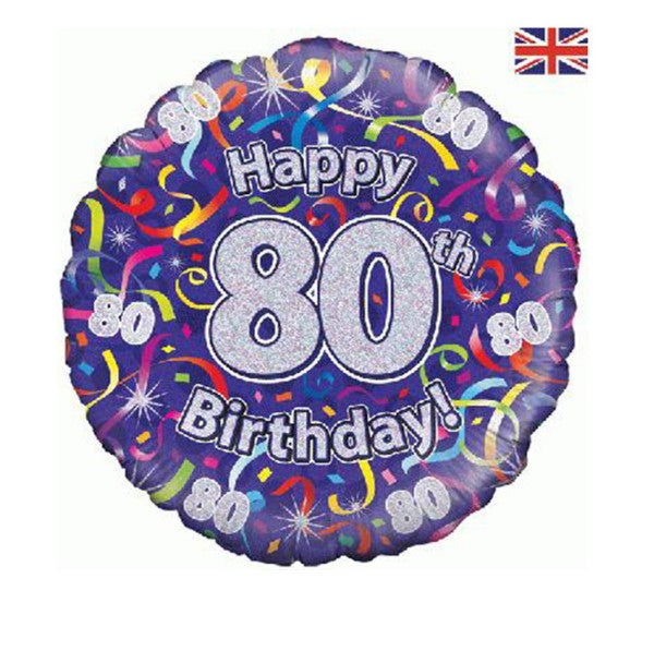 Zahl 80 Luftschlangen