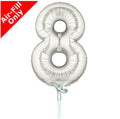 Mini Zahl 8 silber 13cm