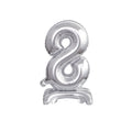 Zahl 8 silber stehend