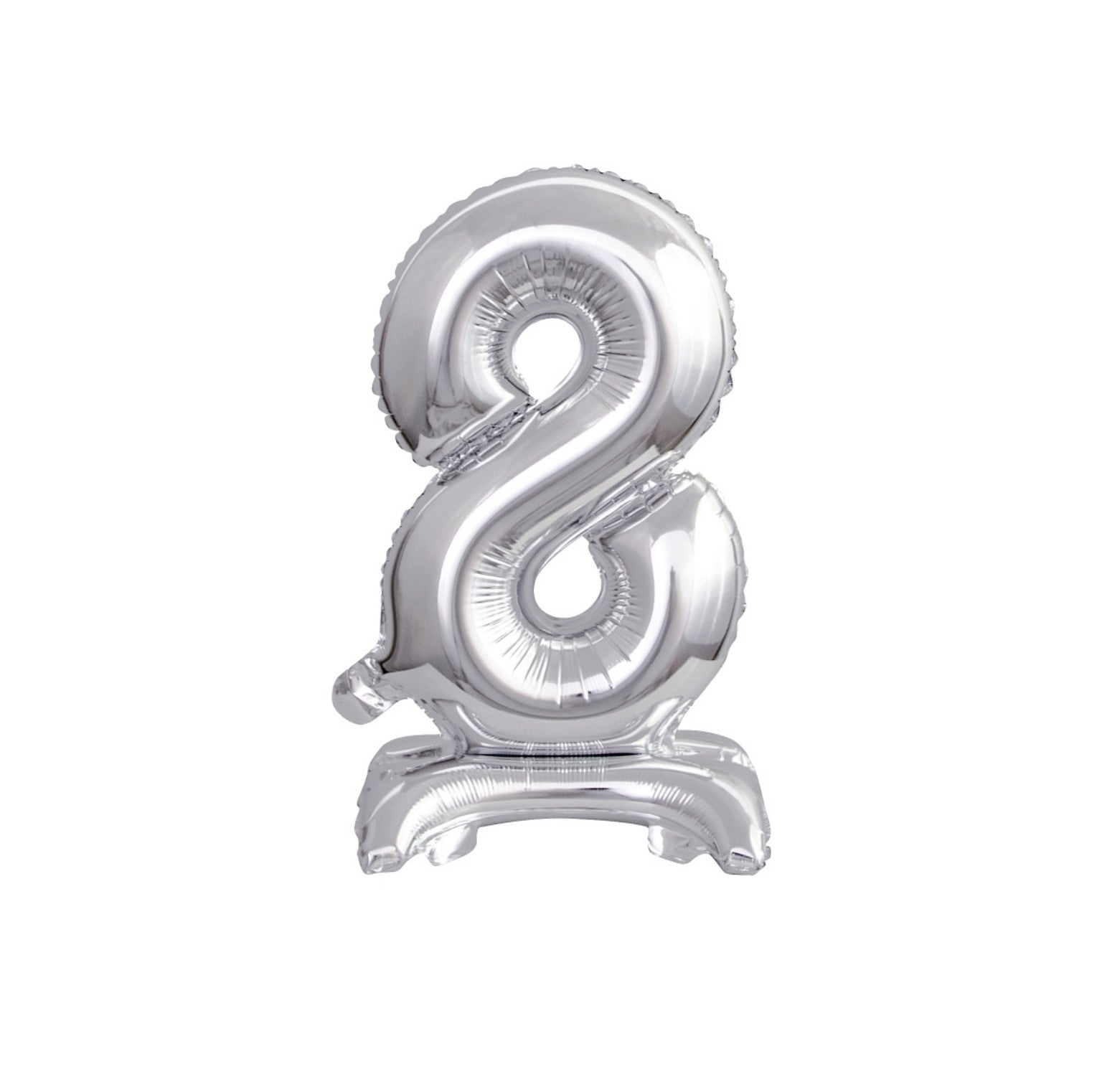 Zahl 8 silber stehend