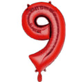 Zahl 9 rot XXL