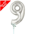 Mini Zahl 9 silber 13cm