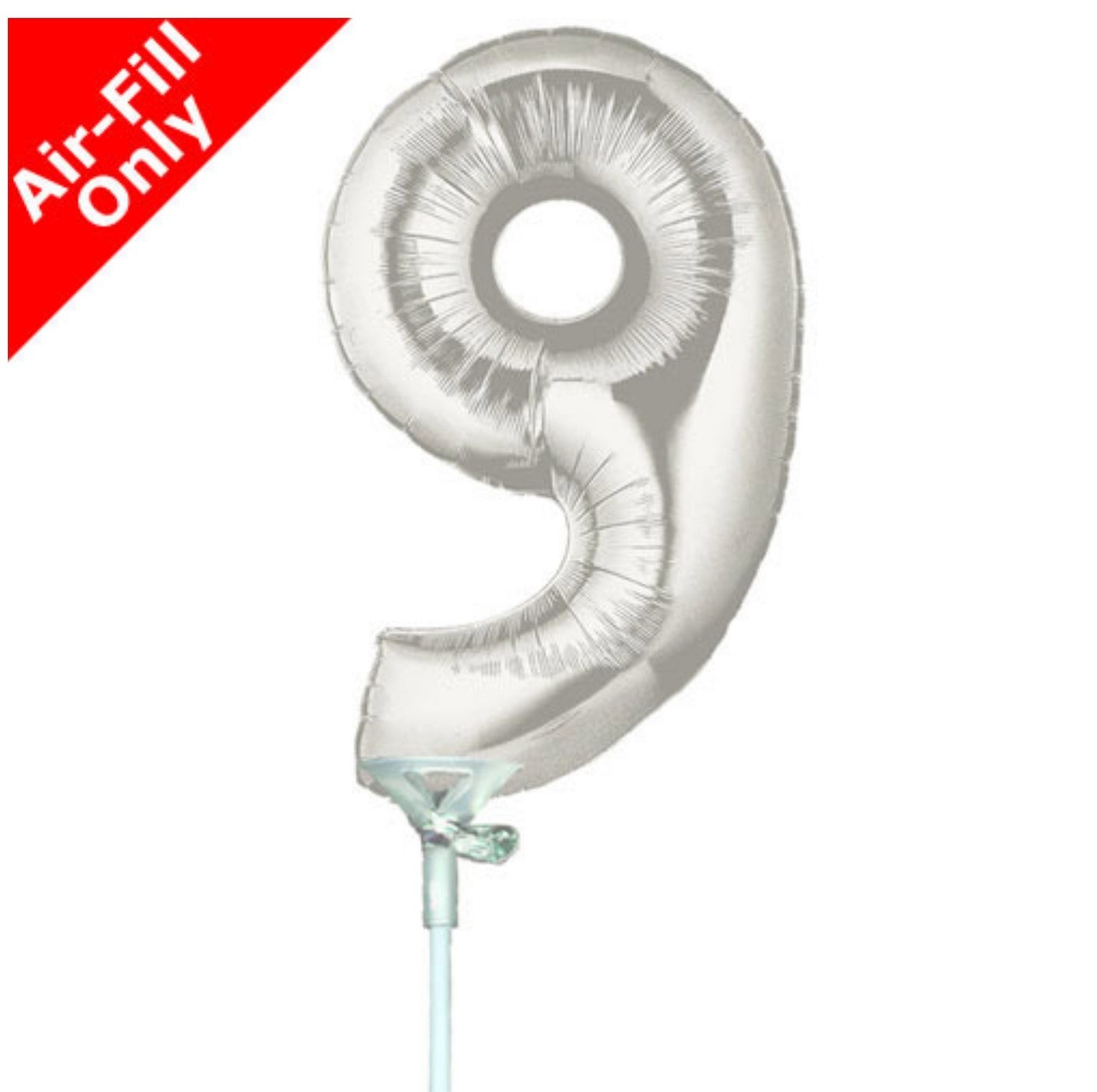 Mini Zahl 9 silber 13cm