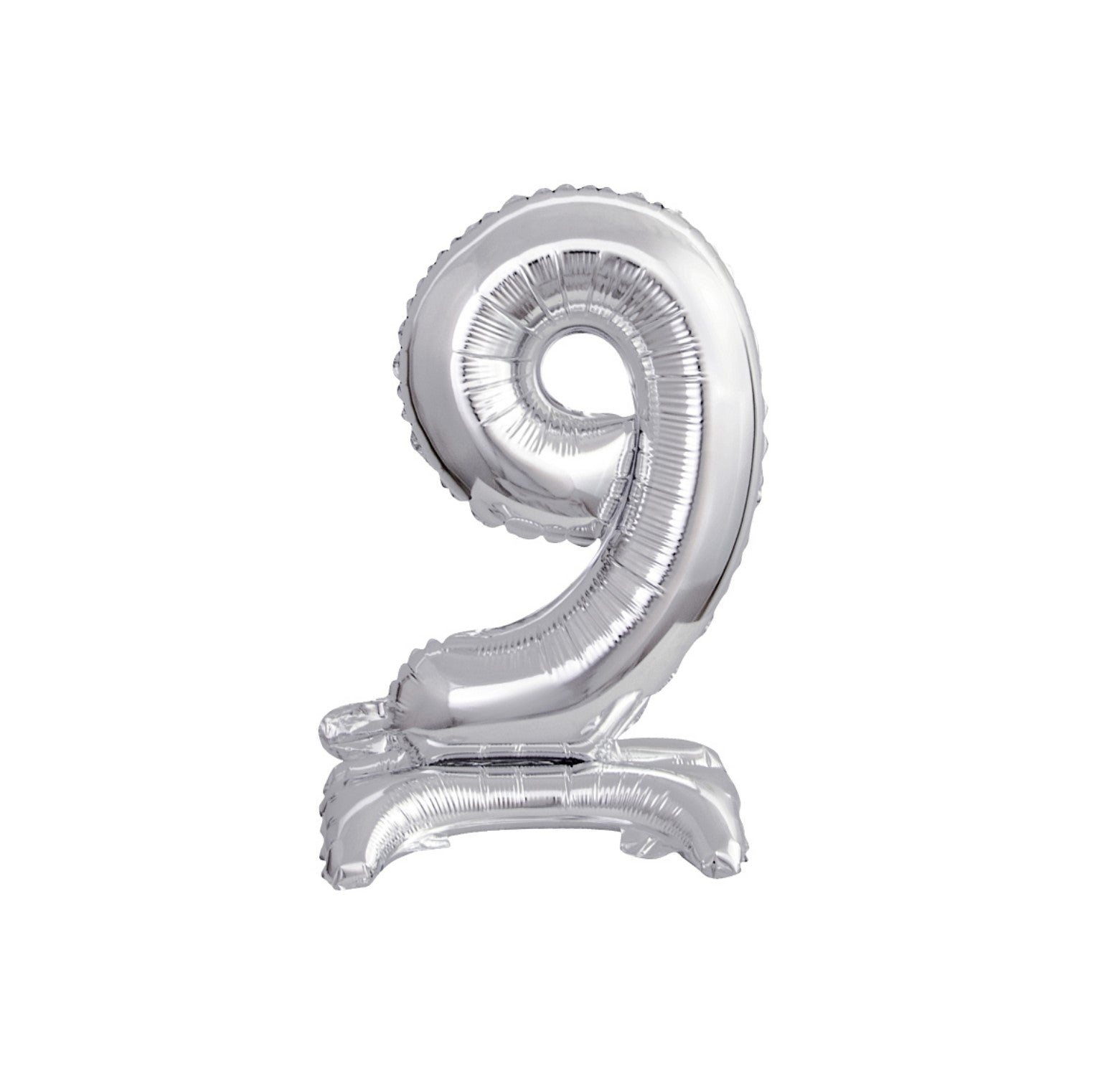 Zahl 9 silber stehend