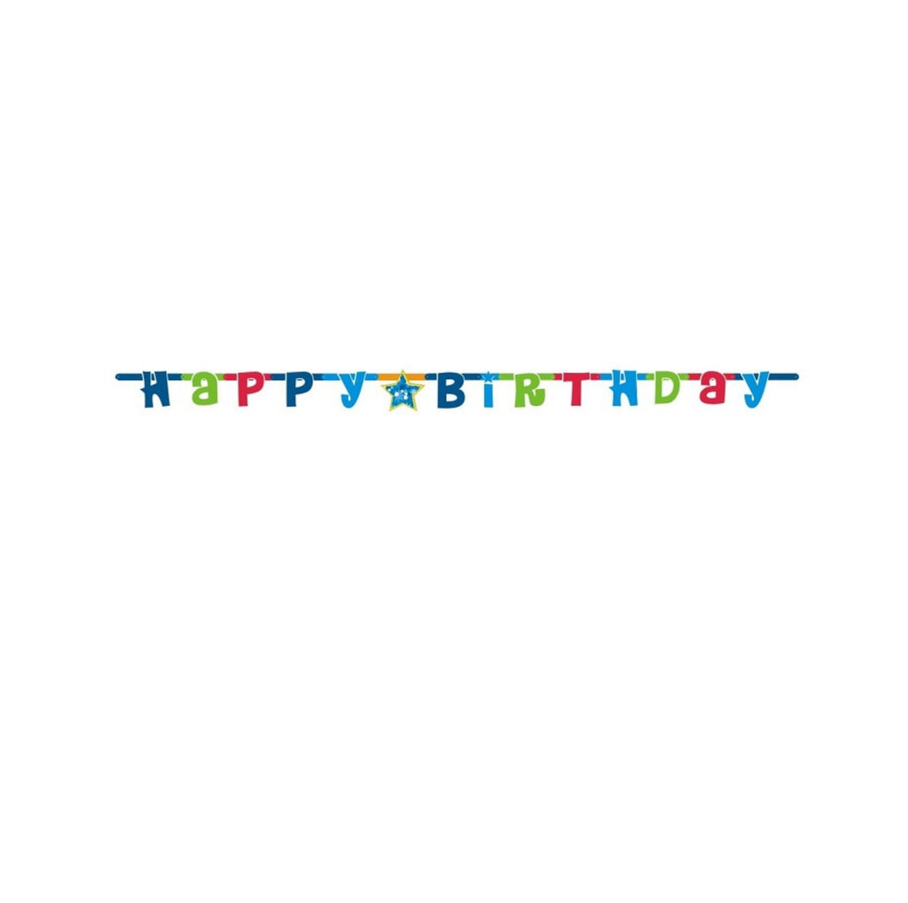 Banner Happy Birthday blau/grün
