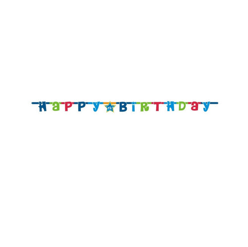 Banner Happy Birthday blau/grün