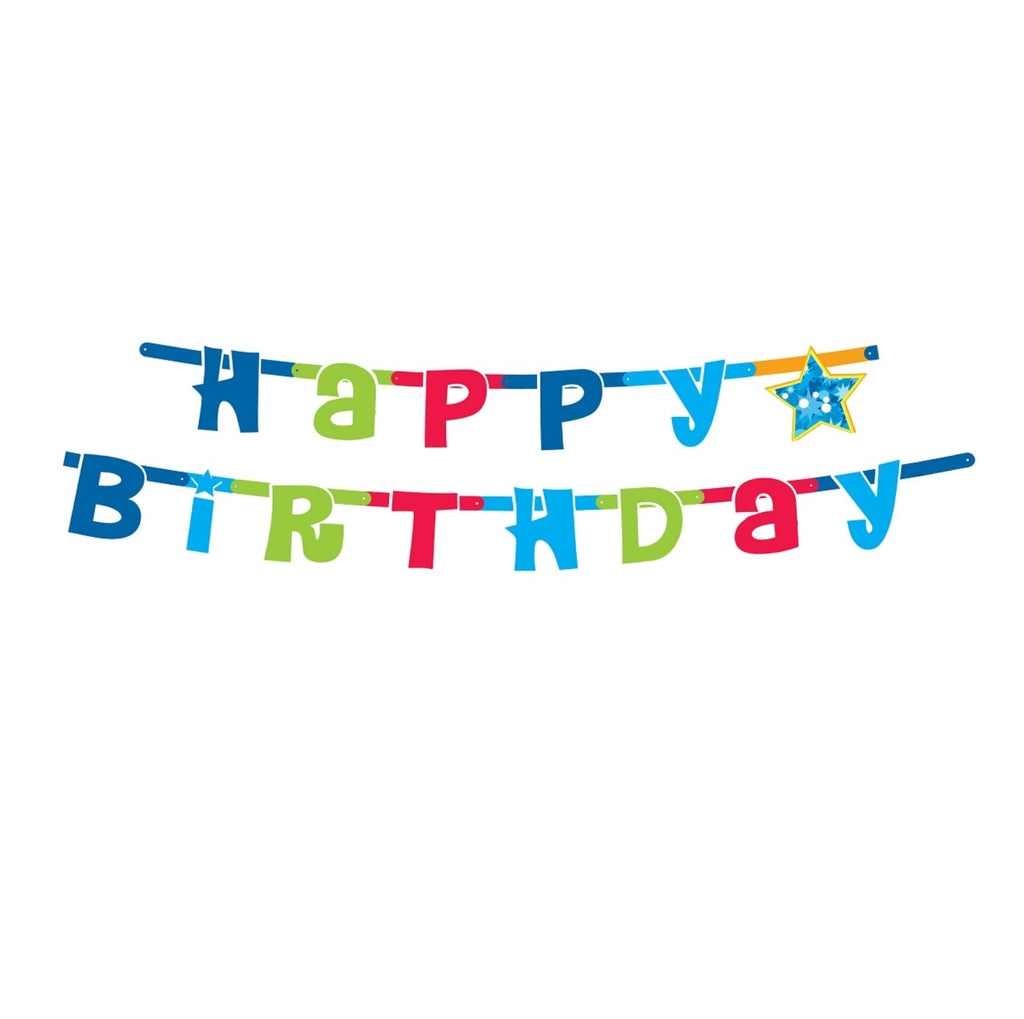 Banner Happy Birthday blau/grün