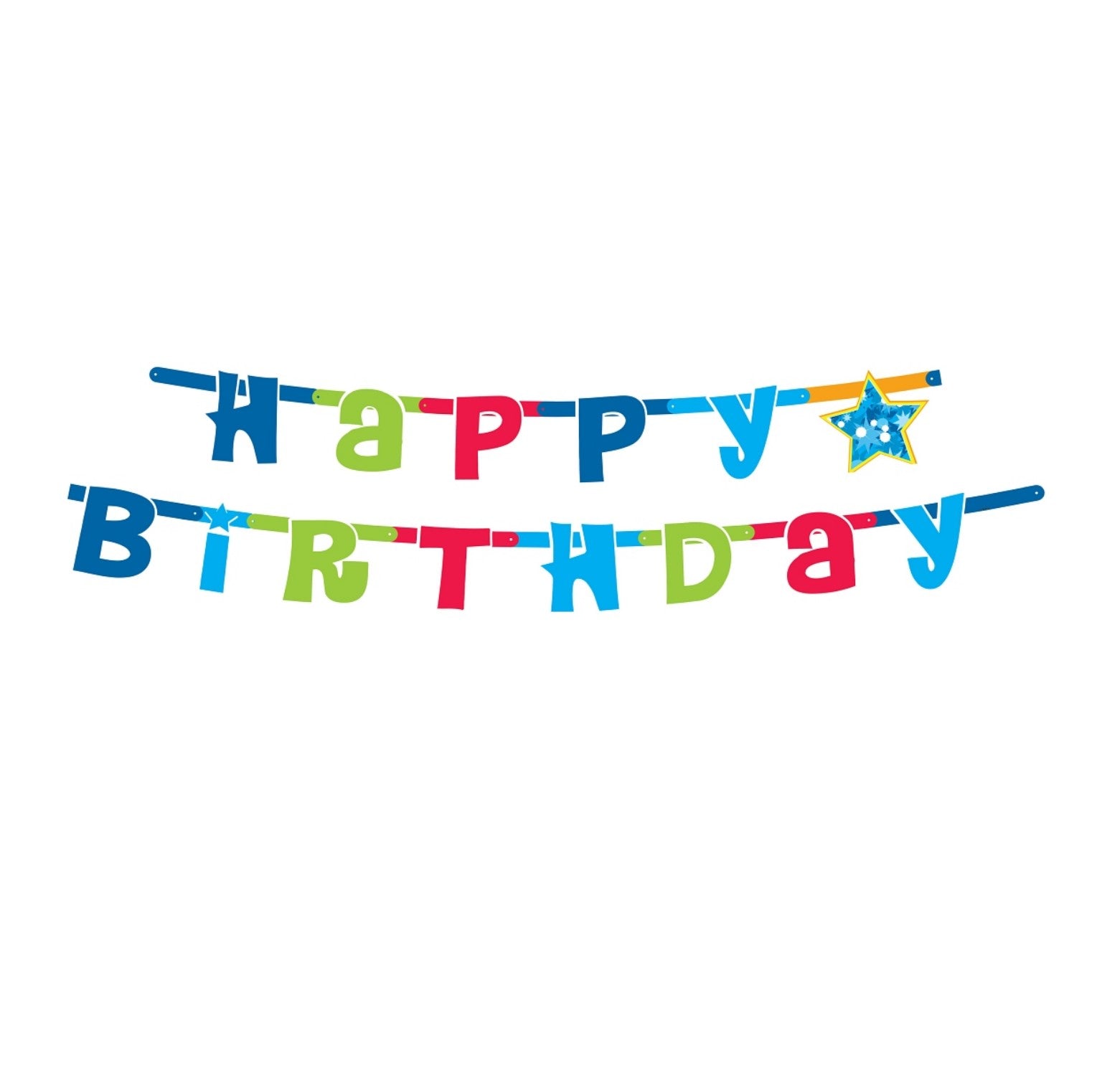 Banner Happy Birthday blau/grün