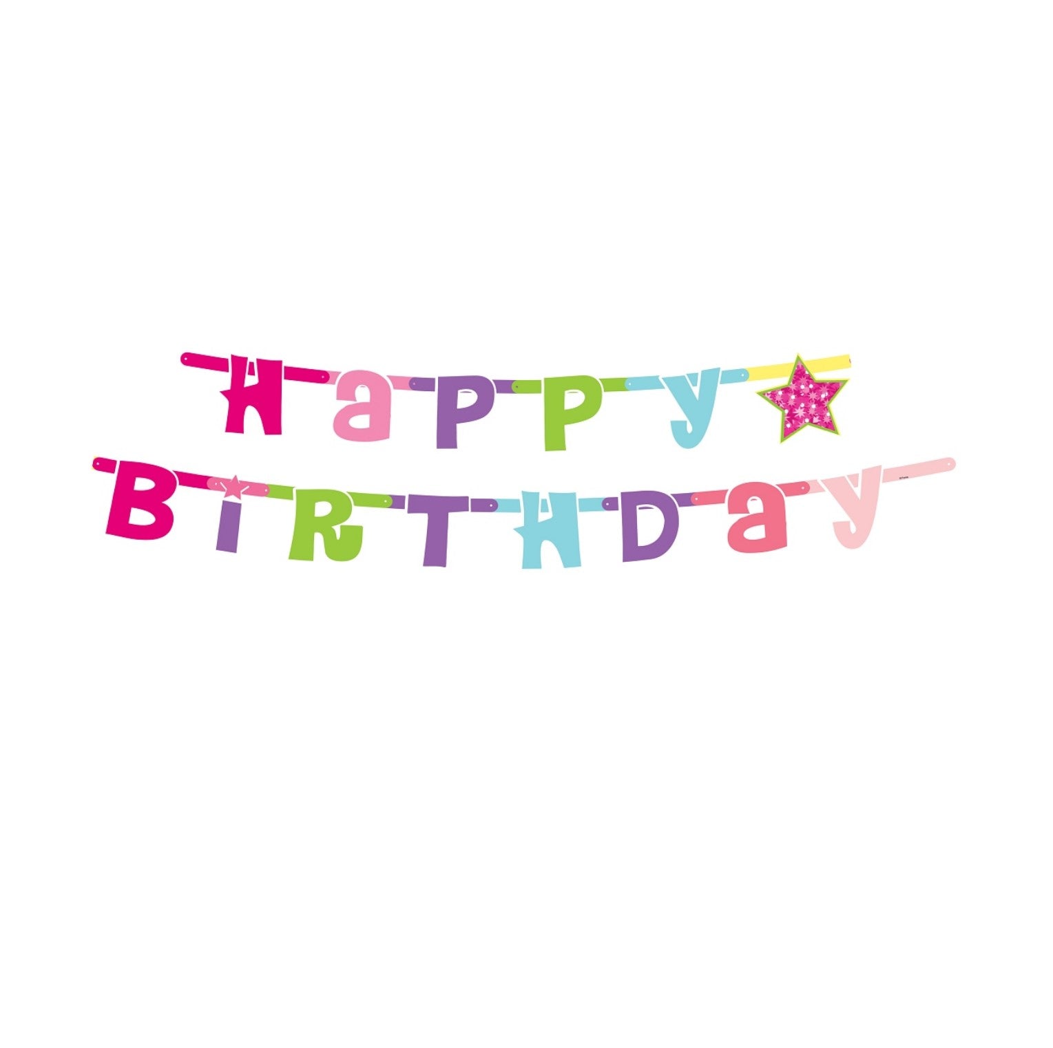 Banner Happy Birthday rosa/pink