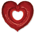 Herz mit Loch Rot XL