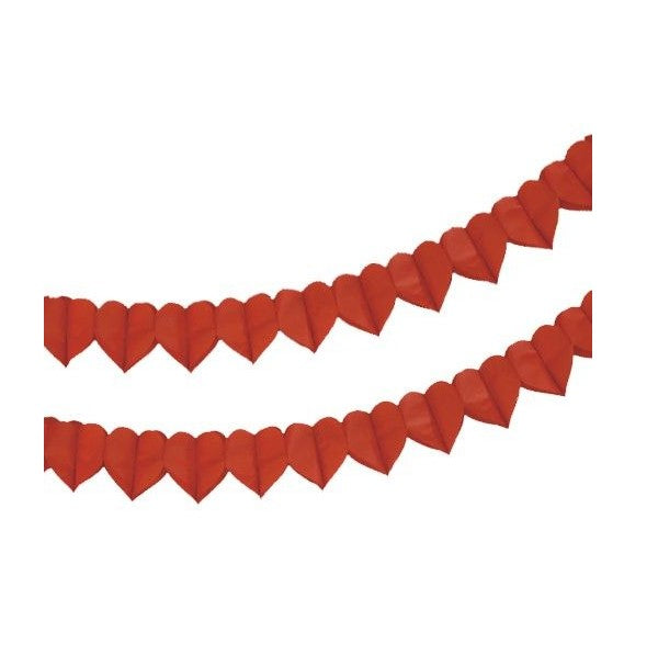 Girlande Papier Herz rot