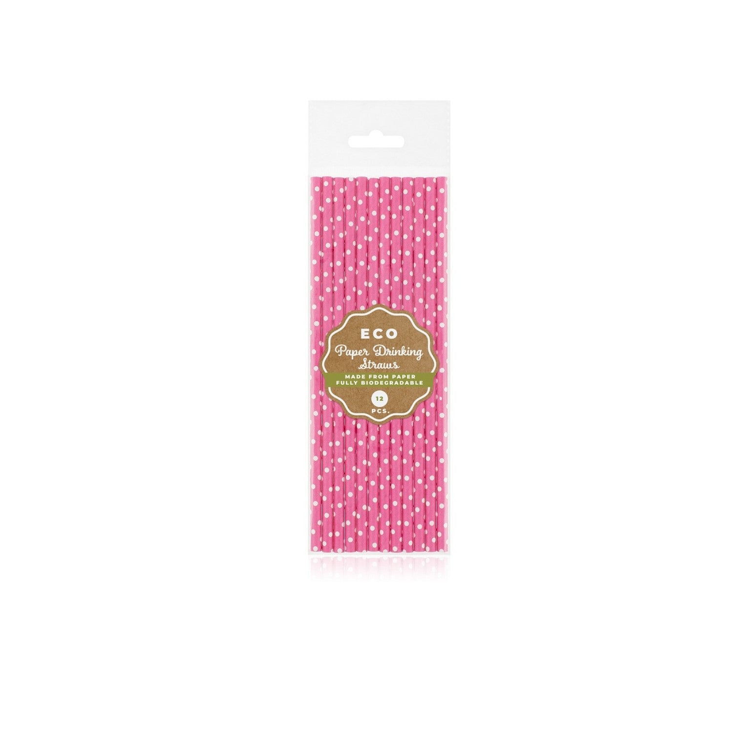 Strohhalm Papier Punkte rosa