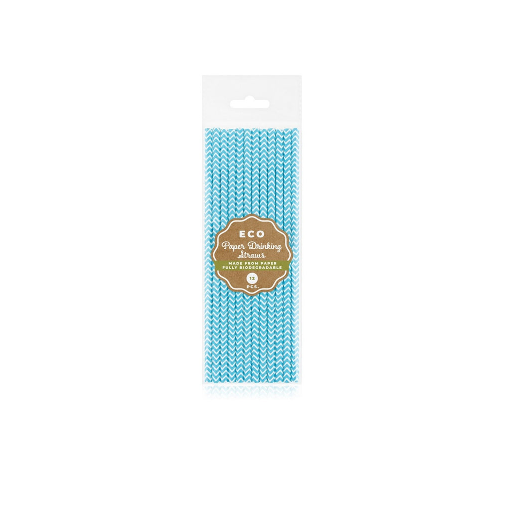 Strohhalm Papier Punkte hellblau