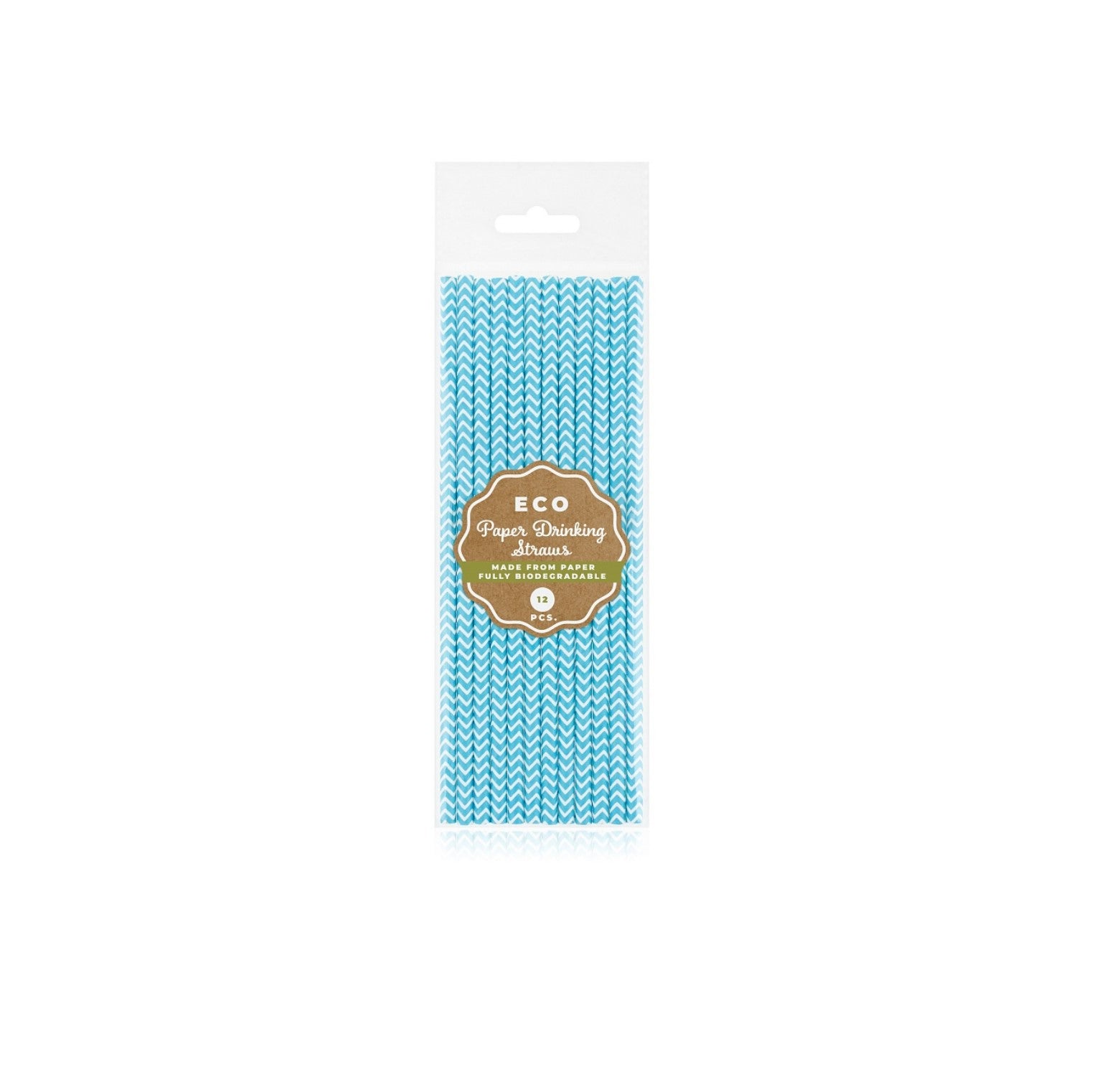 Strohhalm Papier Punkte hellblau