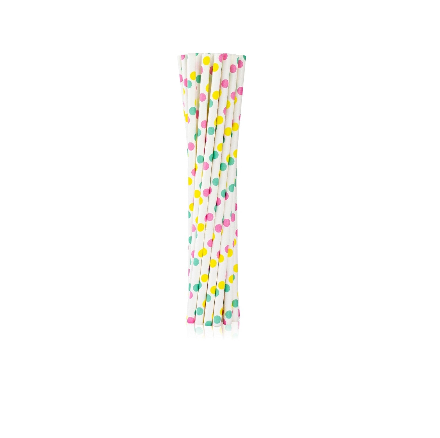 Strohhalm Papier Punkte bunt