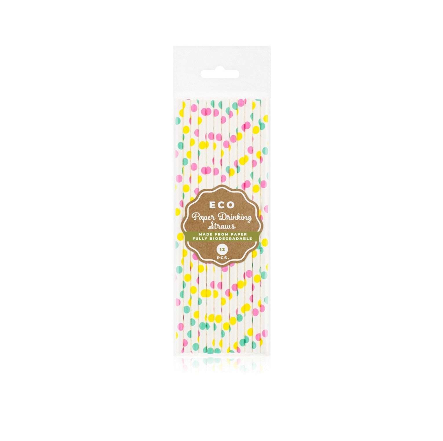 Strohhalm Papier Punkte bunt