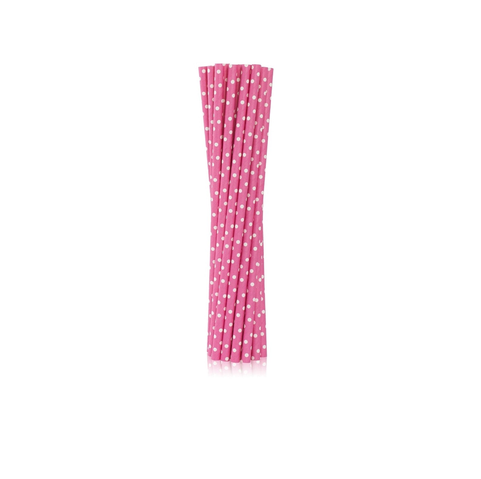 Strohhalm Papier Punkte rosa