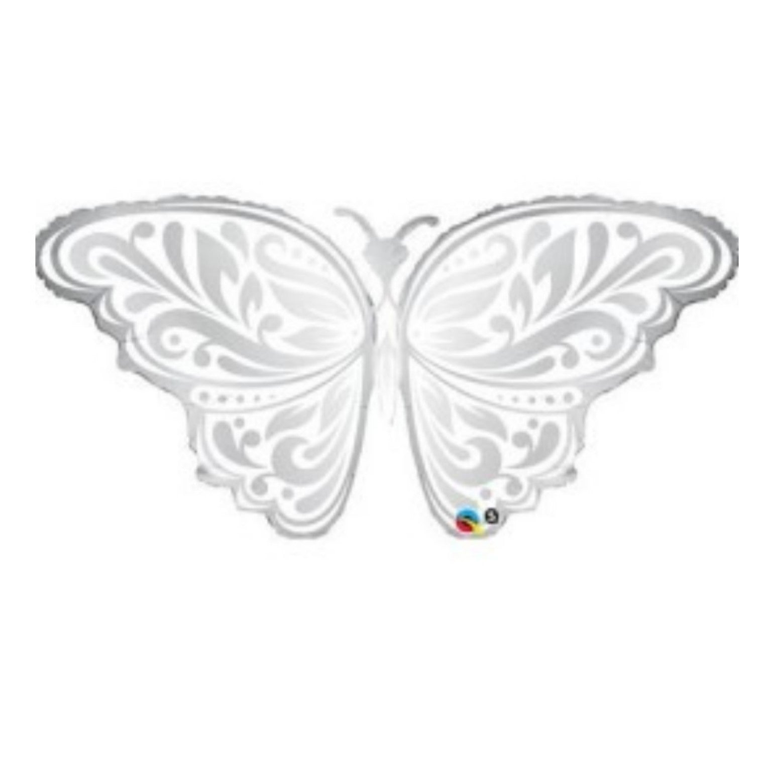 Schmetterling XXL silber/weiß mit Helium