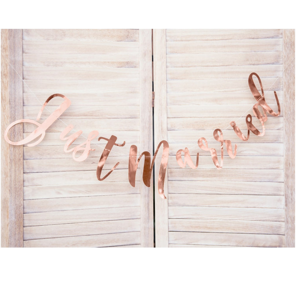 Banner Just Married Rosegold