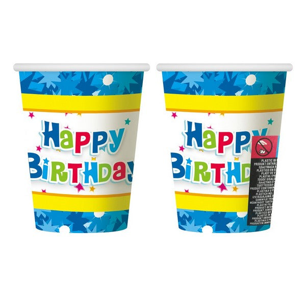 Becher Happy Birthday blau