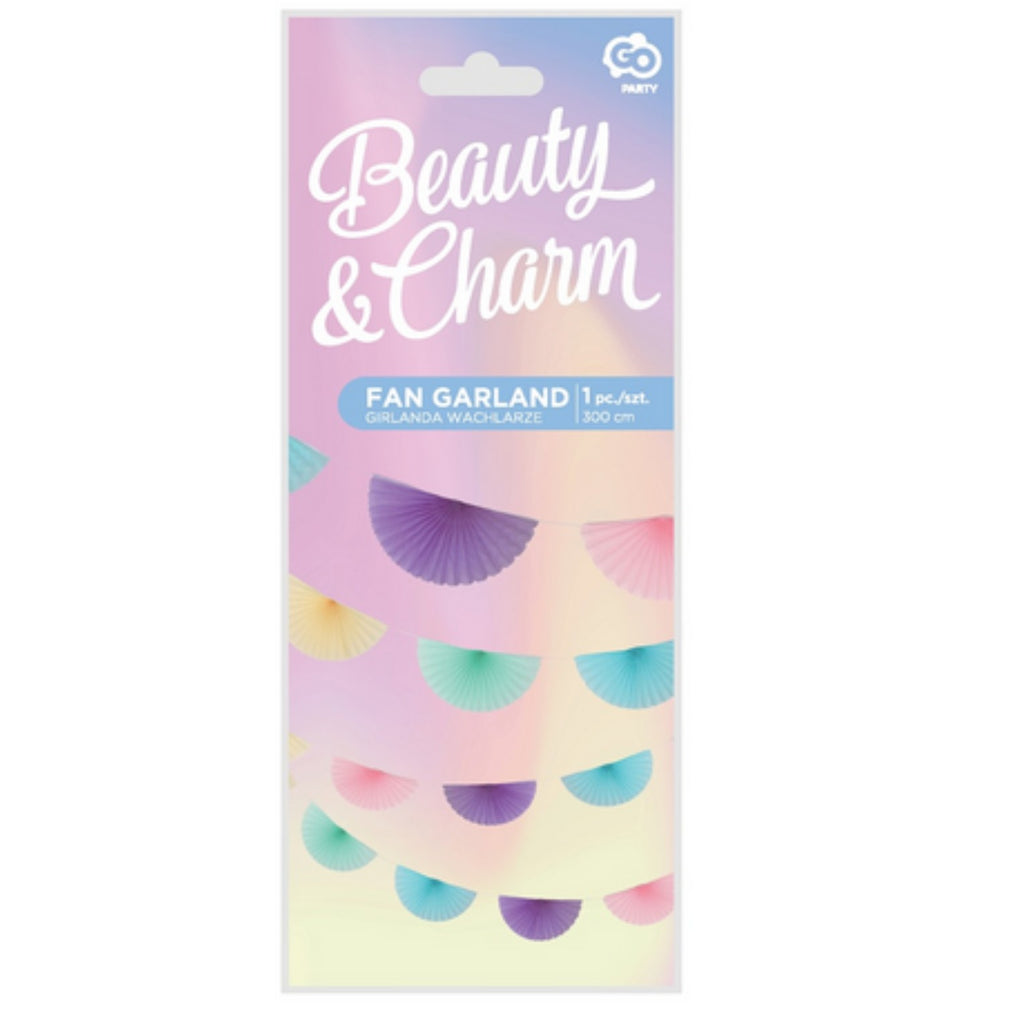 Girlande Fächer bunt pastell