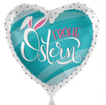 Frohe Ostern Herz blau