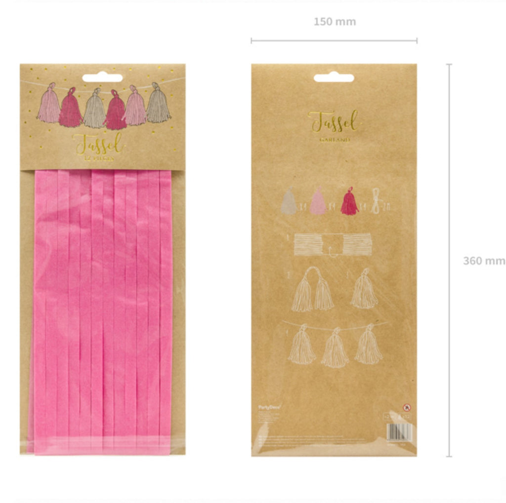 Girlande Tassel pink PartyDeco