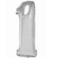 Zahl 1 silber 35cm Luft