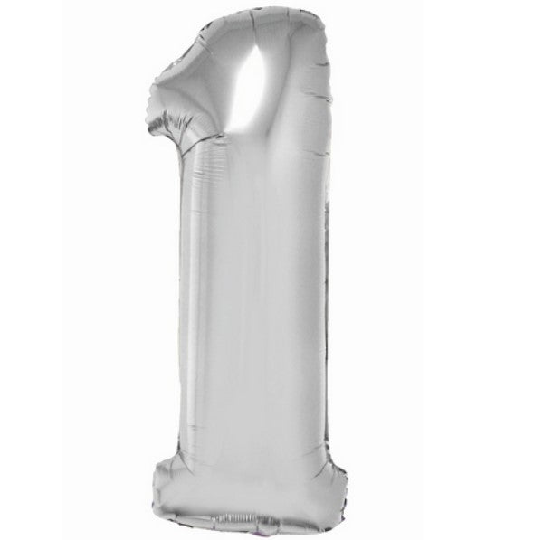 Zahl 1 silber 35cm Luft