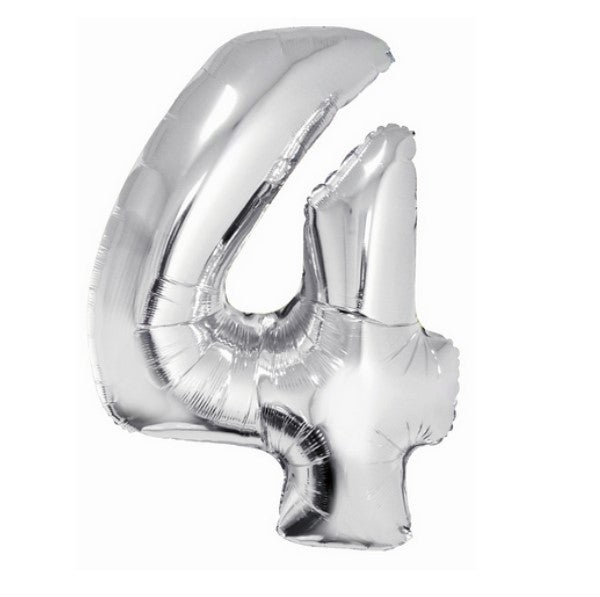 Zahl 4 Silber 35cm Luft